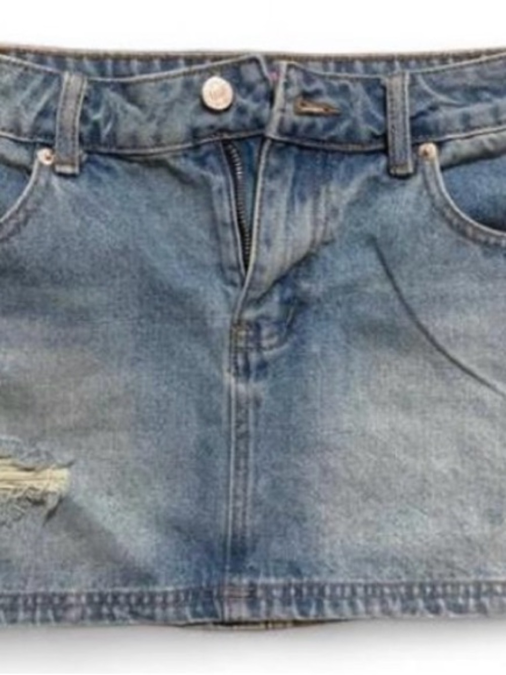 Edikted Blue Denim Mini Skirt